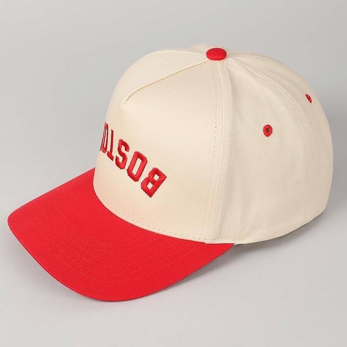 MIRMARU Two-Tone Vintage Canvas Trucker Hats for Men & Women, Adjustable Size Baseball Caps with Trendy Embroidered Design