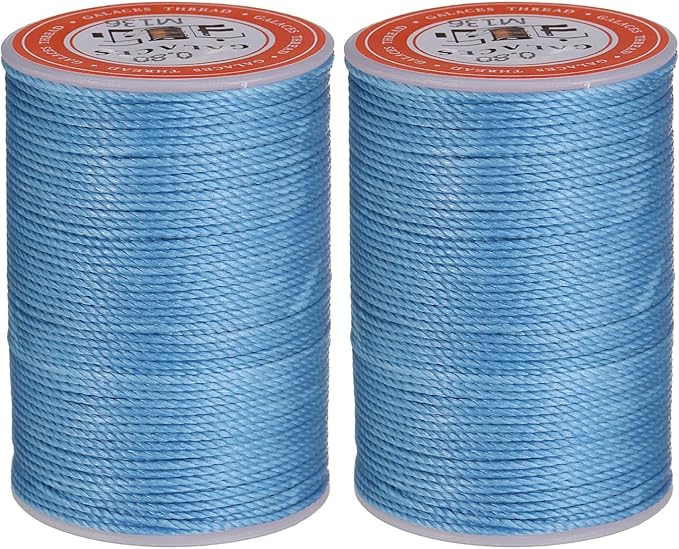 uxcell Round Leather Sewing Waxed Thread, 55m / 60 Yards Polyester Wax String by uxcell