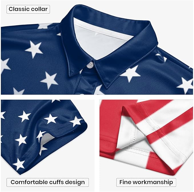 Golf Polo Shirts for Men Funny Print Short Sleeve Golf Shirts Performance Golf Polos