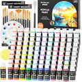 Shuttle Art 100 Colors Acrylic Paint, 2oz/60ml Bottles, Include 2 Sets of 12 by ShuttleArt