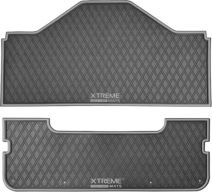 Xtreme MATS Evolution D5 Golf Cart Floor Mat Set - Rubber Double Diamond Design - Fits DMAX, D5, 2+2, 4F, 6F, Including Evolution Maverick and Ranger Trims