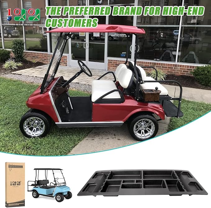 10L0L Golf Cart Under Seat Storage Tray for EZGO RXV TXT Club Car DS Precedent Electric Vehicle with Original Trojan Battery Underseat Organizer Container Holder Plate