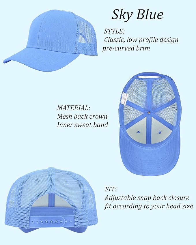 Gelante Mesh Trucker Hat Baseball Cap Structured Front Panel Wholesale LOT 12 Pack