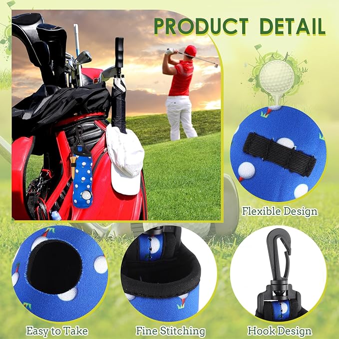 WILLBOND 48 Pcs Golf Ball Tee Holder Neoprene Golf Ball Pouch Golfs Balls Carry Bag Multicolor Portable Golfs Accessories for Men and Women, 24 Colors