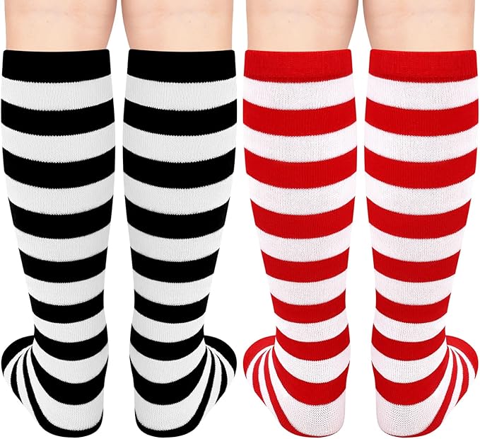 Sarfel Kids Soccer Socks Toddler Soccer Socks Girls Boys Soccer Socks Kids Tube Socks with Stripes Toddler Knee High Socks