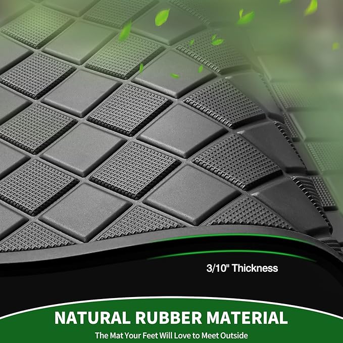 Golf Cart Floor Liner Mat 8mm Thick Rubber Full Coverage Fit for Yamaha Drive2 (2017-2025), QuieTech [2017-2025], Adventurer (2017-Up), UMAX Rally 4x4 Non-Slip Mats Replacement - Black Trim