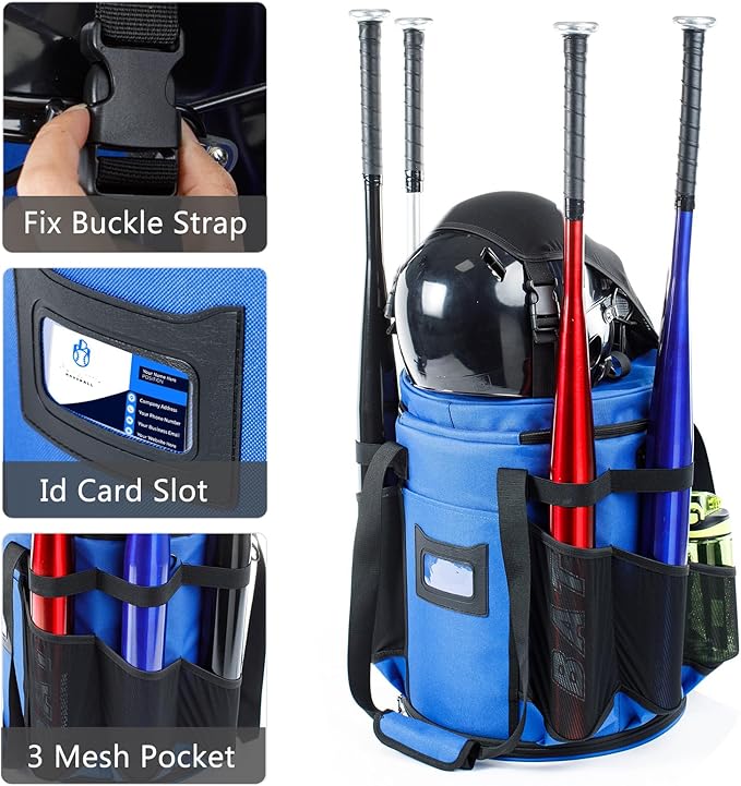 VIGERARI Baseball Bucket Bag- Coach Bag-Expandable Softball Bucket Organizer with Padded Seat
