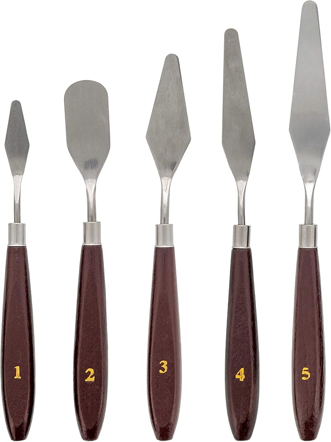 U.S. Art Supply 5-Piece Stainless Steel Palette Knife Set by USArtSupply