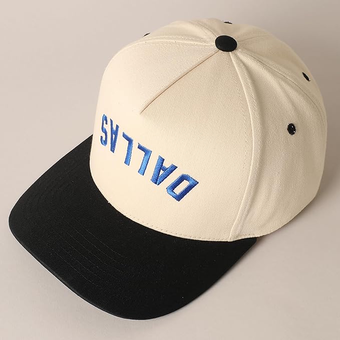 MIRMARU Two-Tone Vintage Canvas Trucker Hats for Men & Women, Adjustable Size Baseball Caps with Trendy Embroidered Design