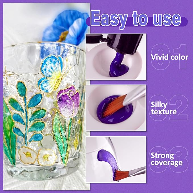 Colorful Stain Glass Paint Set - Image 4