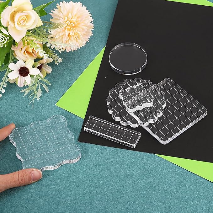 PATIKIL Acrylic Stamp Block, 3 Pack Stamping Block Square Shape - Image 6