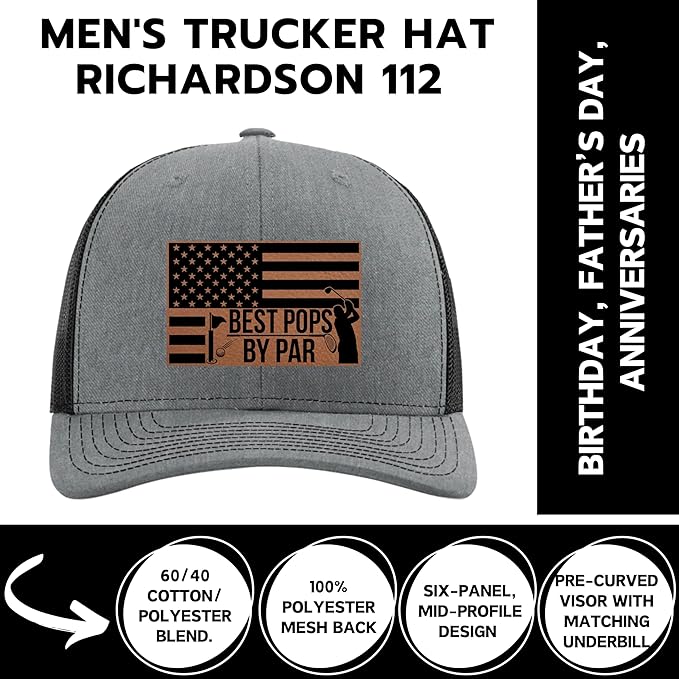 Best Grandpa by Par - Golf Gift for Grandpa - Christmas Birthday Gifts from Grandson Granddaughter Grandkids - Richardson 112