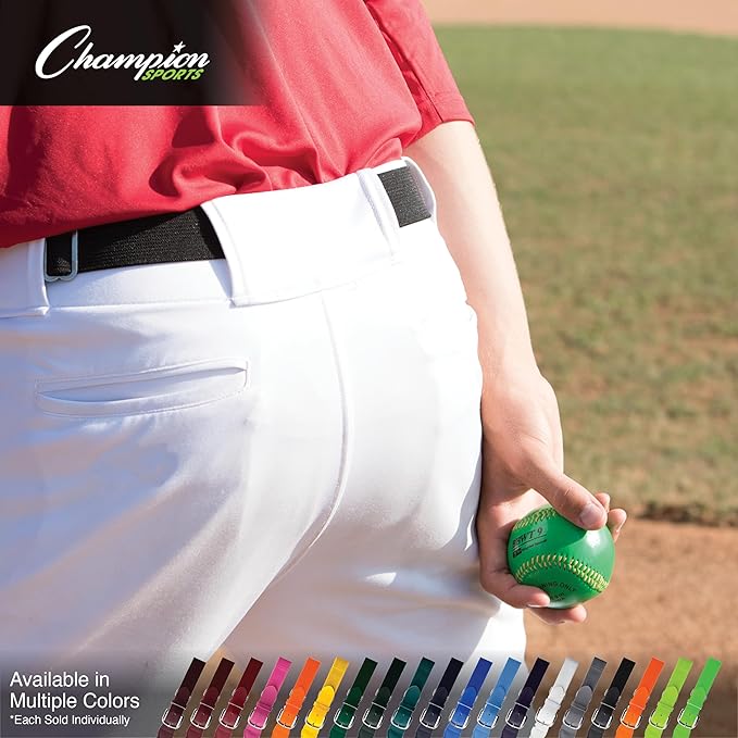 Champion Sports Baseball & Softball Belt – Stretch Fit Uniform Belt for Youth & Adult Players, Multiple Colors