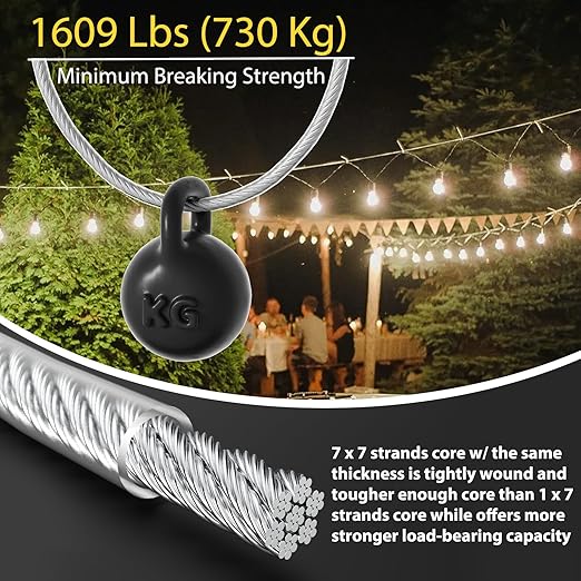 3/16" Wire Rope, 100Ft PVC Coated Steel Cable 7×7 Strand Core, Ideal Cable - Image 5