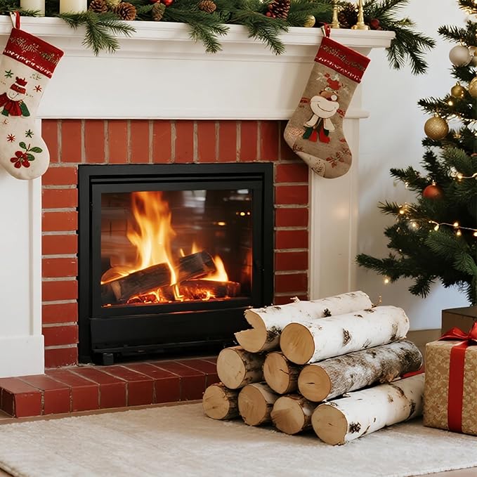 12-Pack White Birch Logs for Fireplace - Image 2