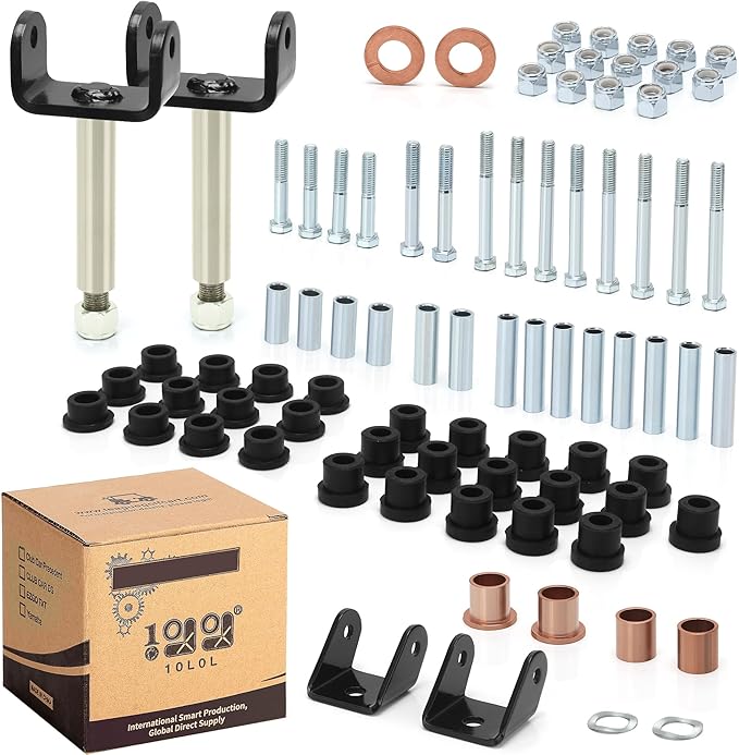 10L0L Golf Cart Repair Bushing Kits - Golf Cart Front Rear End Repair Bushing Kits for Club Car DS 1993 Up - Front Suspension Upper/Lower Rear Kit with Leaf Spring Bushings Sleeve Kit
