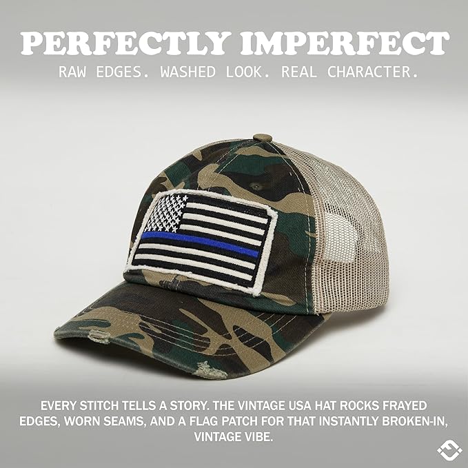 Funky Junque Distressed Vintage Baseball Cap - Embroidered Patch Women's Hat - Holiday, Lifestyle & Patriotic Designs