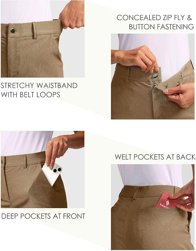 SANTINY Women's 5" Golf Shorts with Pockets Quick Dry Stretch Work Outdoor Hiking Shorts for Women Casual Summer