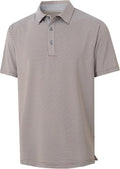 Golf Shirts for Men - Moisture Wicking Short Sleeve Performance Sport Casual Striped Collared Mens Polo Shirt