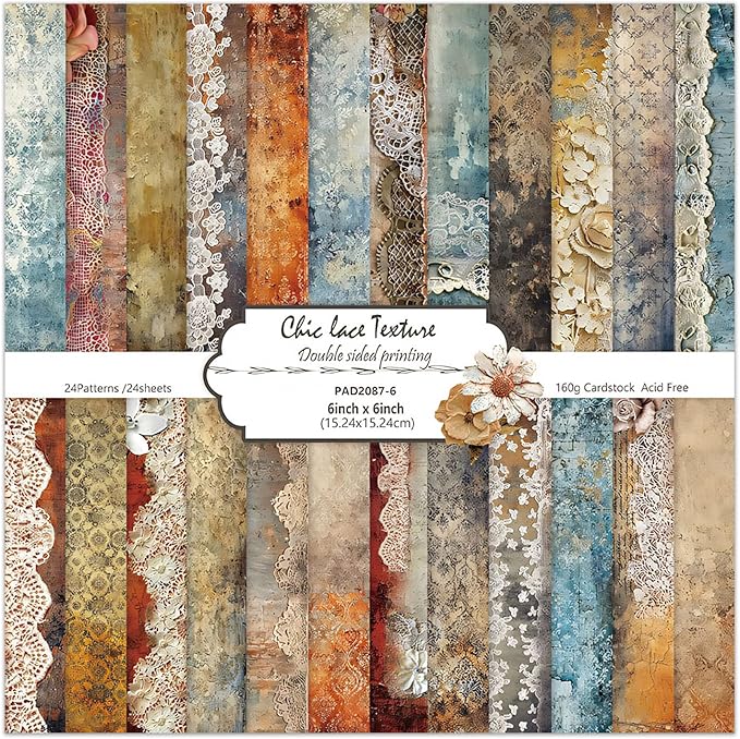 6'' Vintage Lace Scrapbook Paper Pad by EAMOTOL