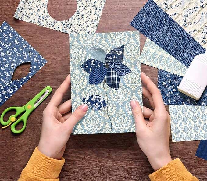 6 Inch Blue Floral Aesthetic Scrapbooking Paper Pad - Image 5