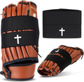 Simgoing Christian Cross Softball Glove Wrap with Bible Verse Speeds Up Break in Process Baseball & Softball Elastic Mitt Glove Strap Band Keep Pocket Formed Ideal for Players of All Ages