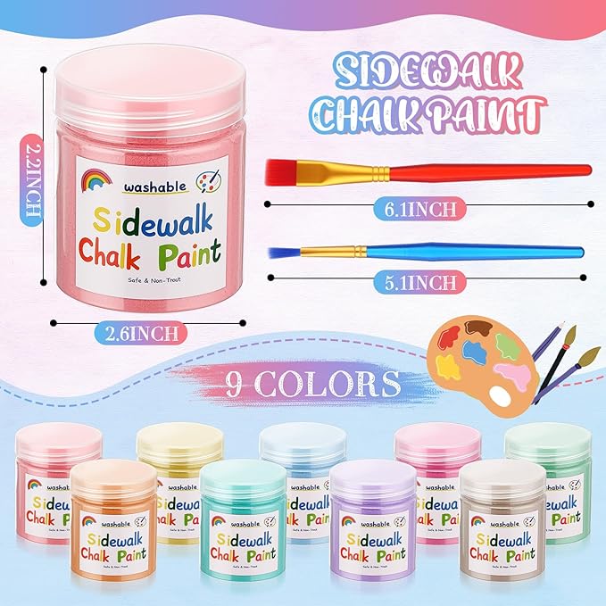 Faccito 36 Pcs Sidewalk Chalk Paint Kit Non Toxic Paint Washable Powdered - Image 2