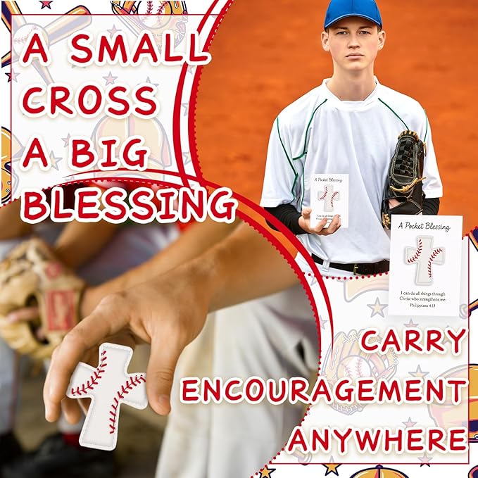 Gosodeny 2 Set Baseball A Pocket Blessing with Gift Cards Pockets Blessing Baseball Encouragement Gifts nspirational Baseball Keepsake for Players and Coaches Sports Lovers Team