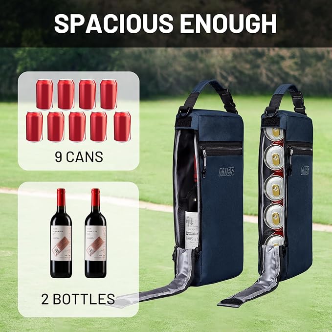 MIER Golf Bag Cooler Insulated Soft Cooler Bag Golf Accessories for Men 9 Cans Portable Beer Cooler Sleeve for Picnic Beach Outdoor Activities