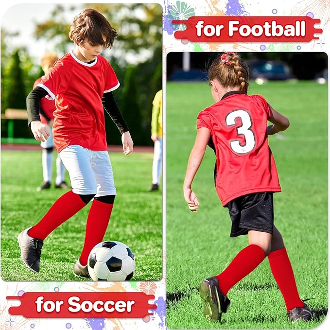 qikqik Toddler Soccer Socks Kids Soccer Socks Boys Baseball Sock Youth Football Sock Girls Softball Accessories Team Sports