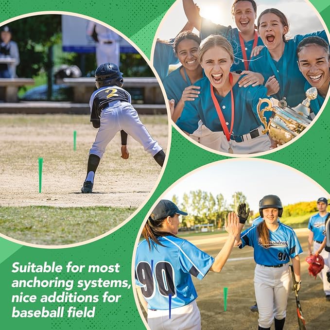 Shappy 12 Pieces Baseball Base Plugs with Tassel Heavy Duty Anchor Plugs for Baseball Field and Softball Accessories