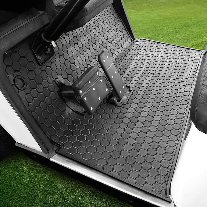 EZGO TXT Golf Cart Floor Mat, Upgraded Full Coverage Liner Mat Replacement Install Easily Thick Rubber Anti-Slip, Fit EZGO TXT (1994+), EX1 (2020), Valor, Cushman Workhorse&Express S4