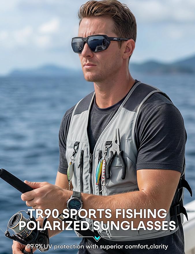 ATTCL Sports Polarized Sunglasses for Men: Womens UV400 Protection, Lightweight Wrap Around TR90 Frame for Fishing Golf