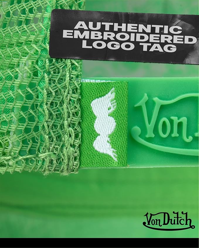 Von Dutch Unisex Trucker Hat - Velvet Curved Bill Mesh Back Retro Classic Adjustable Snapback Baseball Cap for Men and Women