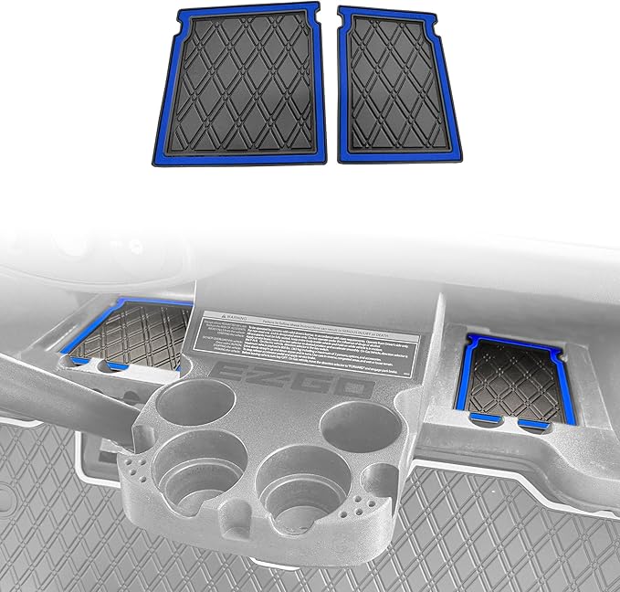 Xtreme MATS Dash Mat Compatible with EZGO RXV Golf Carts - Double Diamond Rubber Liner for GolfCar Cubbys and Dashes - Fits RXV Factory Dash - Golf Cart Accessory (Grey Trim, EZGO RXV)