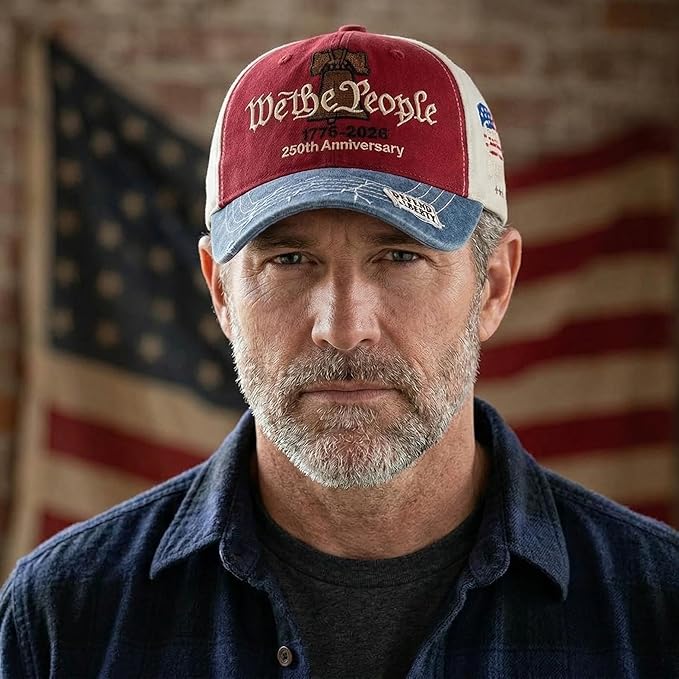 USA 250th Anniversary Hat, Adjustable 250th Anniversary Printed Patriotic Baseball Caps, Tribute Retro Washed Hat