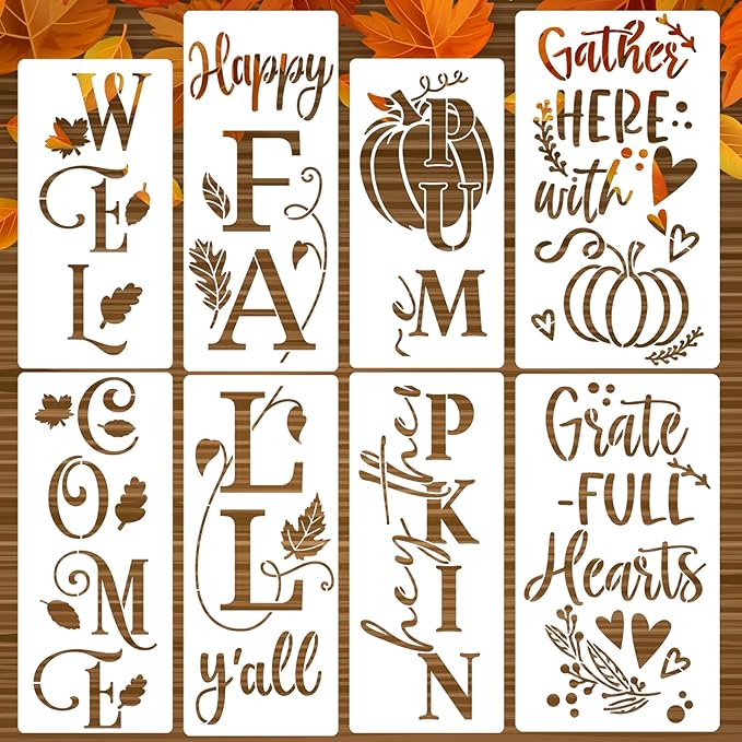 Fall Stencils for Painting on Wood Happy Fall Y’All Stencil Reusable Hey There by zosylley
