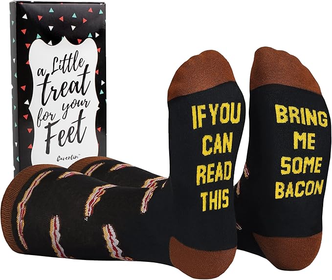 Cavertin Men's Funny Socks Hunting Fishing Football Baseball Gaming Golf Taco Pizza Bacon Christmas Gift for Men
