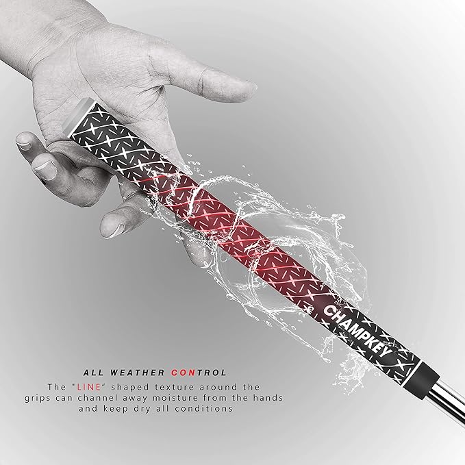 CHAMPKEY X Rubber Golf Grips 13 Pack - All Weather Performance with 15 Tapes and Repair Kits