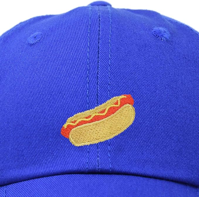 DALIX Hot Dog Hat Embroidered Mens Womens Baseball Cap