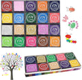 Washable Ink Pads for Kids Rubber Stamps, 20 Colors Stamp Ink Pads, Fingerprint by GTLZLZ