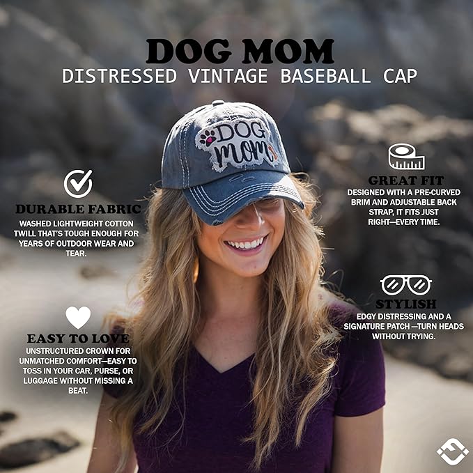 Funky Junque Distressed Vintage Baseball Cap - Embroidered Patch Women's Hat - Holiday, Lifestyle & Patriotic Designs
