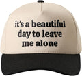 MIRMARU Two-Tone Vintage Canvas Trucker Hats for Men & Women, Adjustable Size Baseball Caps with Trendy Embroidered Design