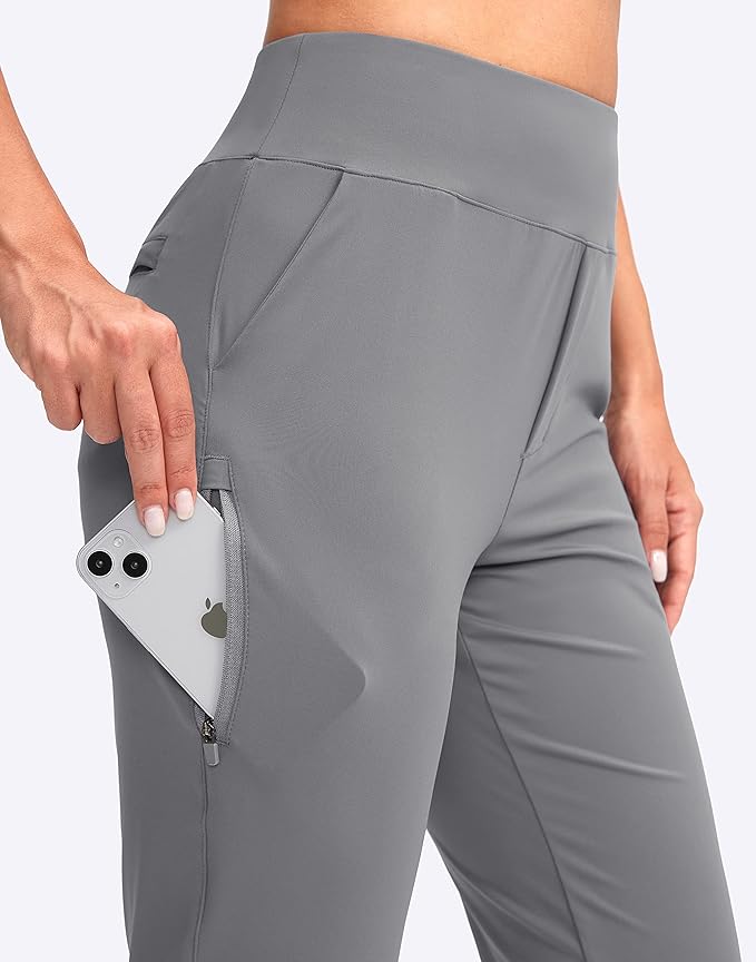 YYV Women's Golf Pants Stretch Work Ankle Pants High Waist Dress Pants with Pockets for Yoga Business Travel Casual