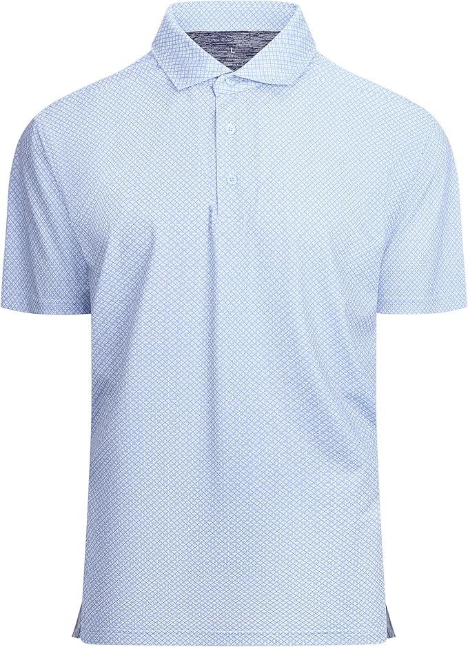 Damipow Premium Golf Shirts for Men Dry Fit Performance Polo Short Sleeve Collared Shirt