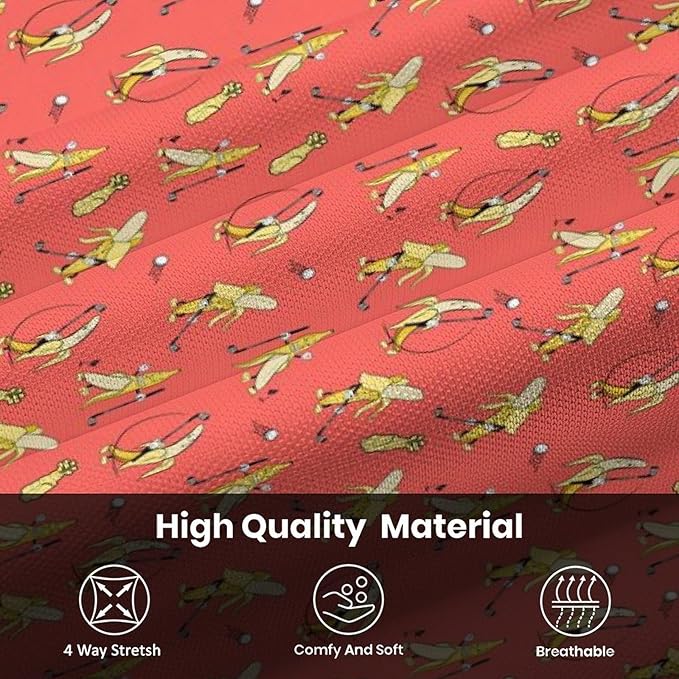 HUURAY Funny Golf Polos for Men Funny Print Short Sleeve Shirts Quick Dry Polo Shirts Hawaiian Shirt Performance Golf Outfits