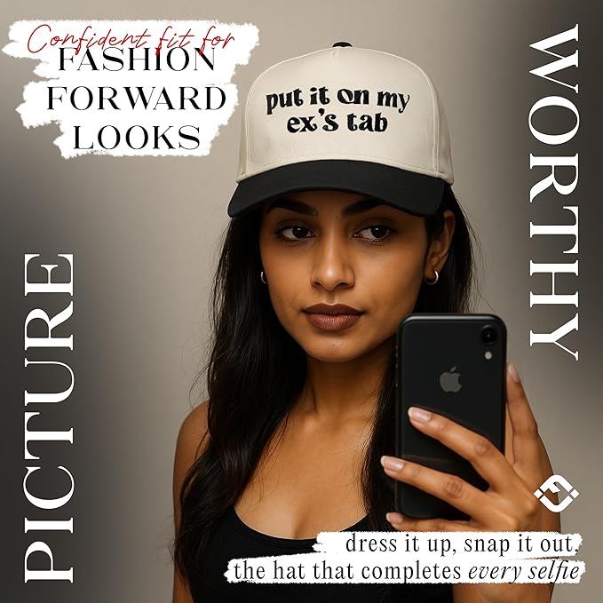 Funky Junque Trucker Hat Women Men 2-Tone Baseball Cap – Vintage Western Style Embroidered Snapback, Premium Cotton Blend