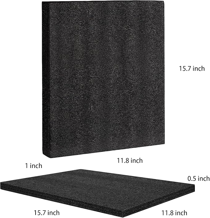 4 Pcs Black Polyurethene Foam Sheets, 2 Sizes Cuttable Packing Foam Block Foam - Image 2