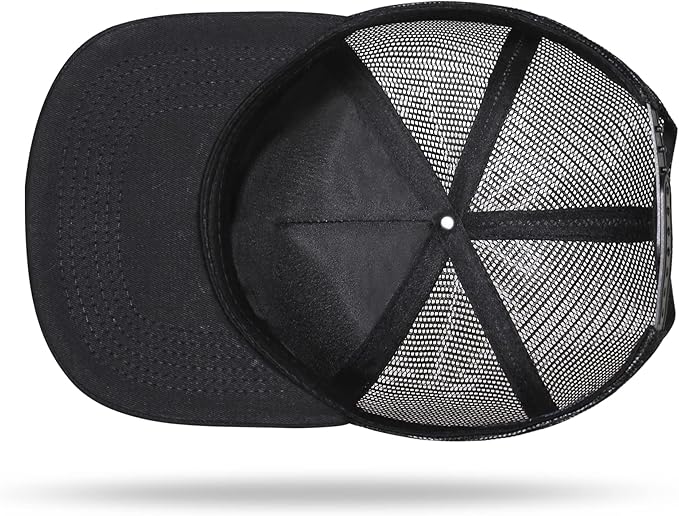 UALON Baseball Cap, Snapback Trucker Hat for Men & Women with American Flag and Adjustable, Breathable Mesh, Flat Bill Hats