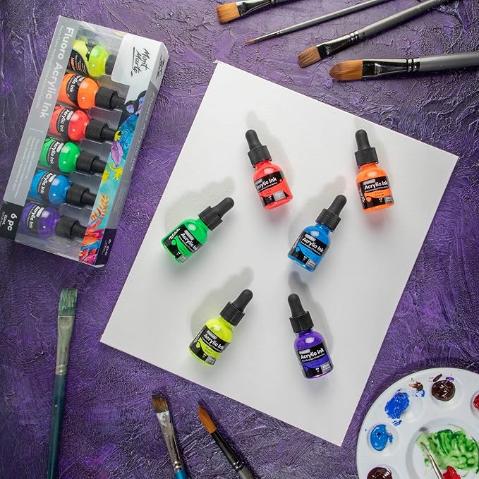 Mont Marte Acrylic Ink Premium 6pc x 20ml, Acrylic Inks - Image 6
